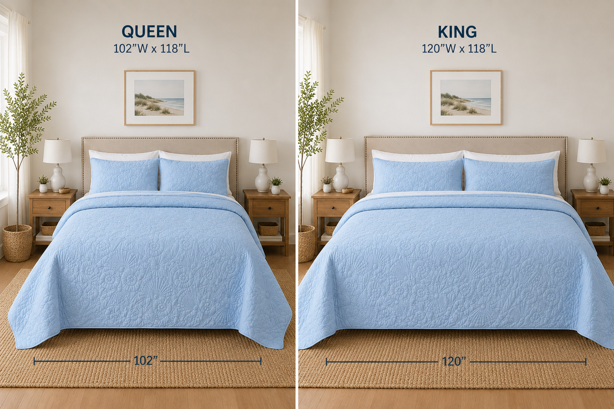 Coastal Shell Quilted Bedspread Set