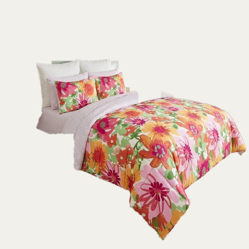 Summer Floral Reversible Comforter Set