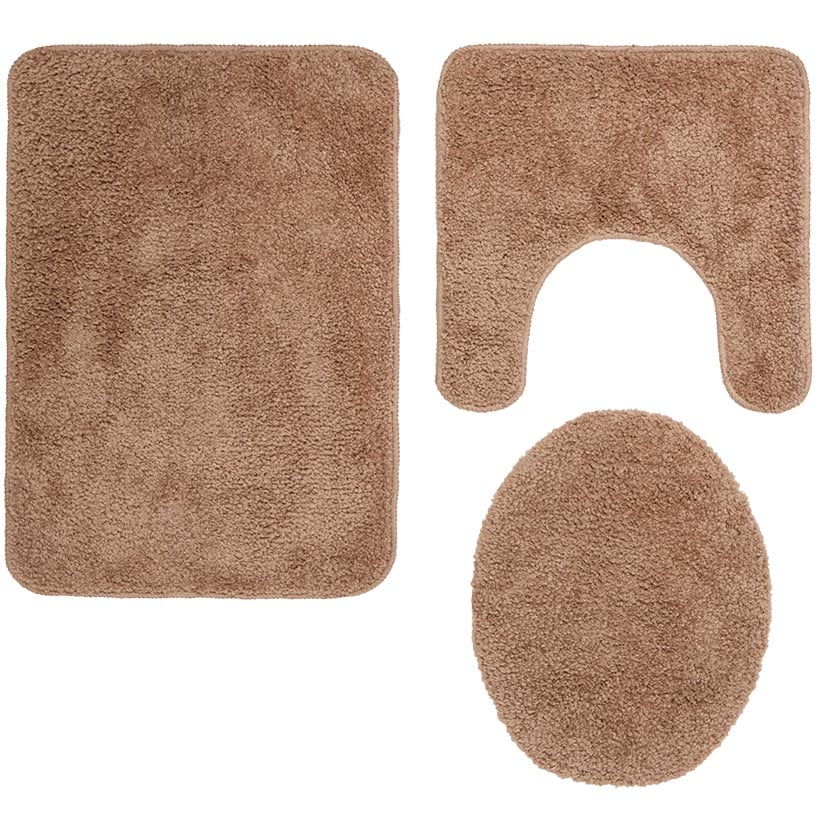 3-Piece Bath Rug Set with Non-Slip Backing