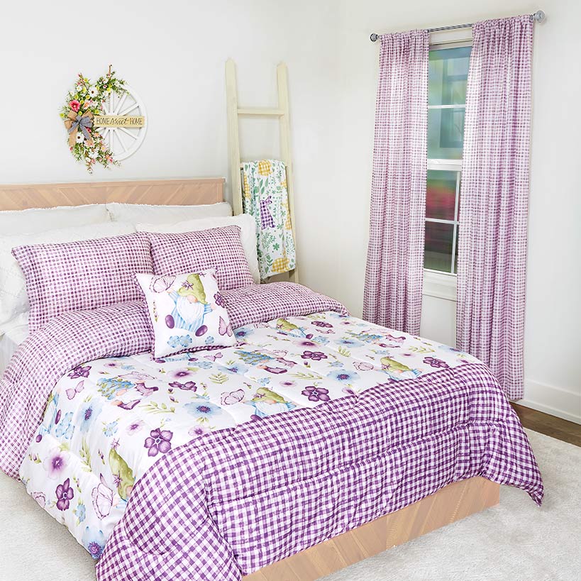 Spring Gnome Plaid Window Panel