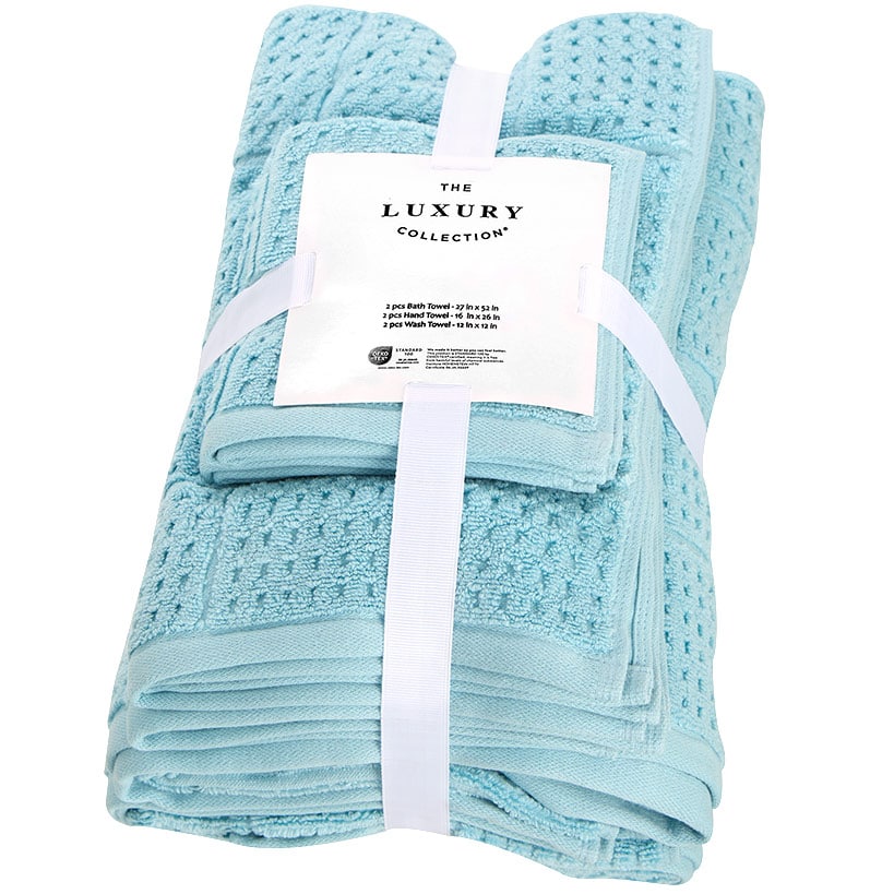 Fast-Dry 100% Cotton Bath Towels, 6-Piece Set